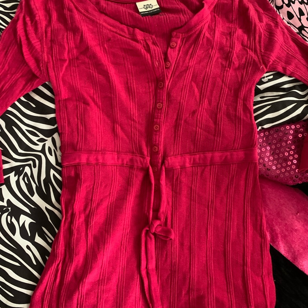Vibrant Pink Button-Up Cardigan